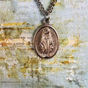 Vintage Religious Silver Necklace